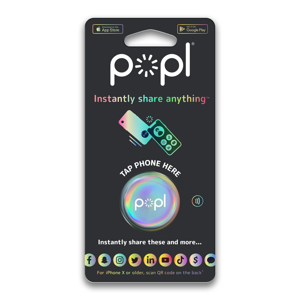 ''Popl - Digital NFC Tag Shares Social Media, Contact, Payment & More for iPhone and Android (Prism)''
